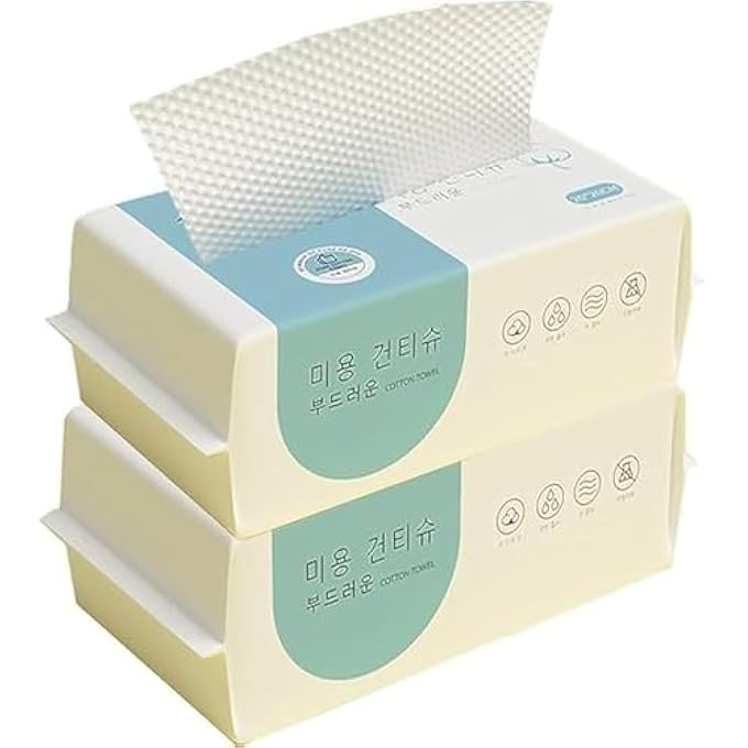 JOEBO DISPOSABLE FACE TOWEL, 200PCS COTTON TISSUE SOFT DRY WIPES,SIMPLE WET AND DRY CLEANSING FACE TOWEL,WET DUAL PORTABLE USE FOR SENSITIVE SKIN & BABY & MAKEUP REMOVER & PERSONAL CARE (2 PACK=200PCS) - Image 1